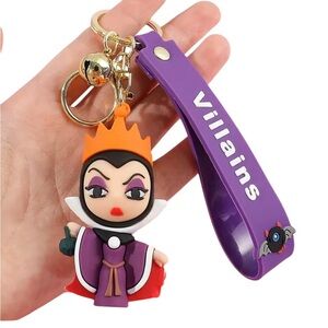 Disney Evil Queen Snow White Villain 3D Keychain Wristlet Bag Charm
